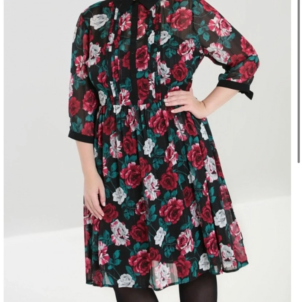 NWOT Hell Bunny Bed of Roses Midi Dress - Picture 2 of 8